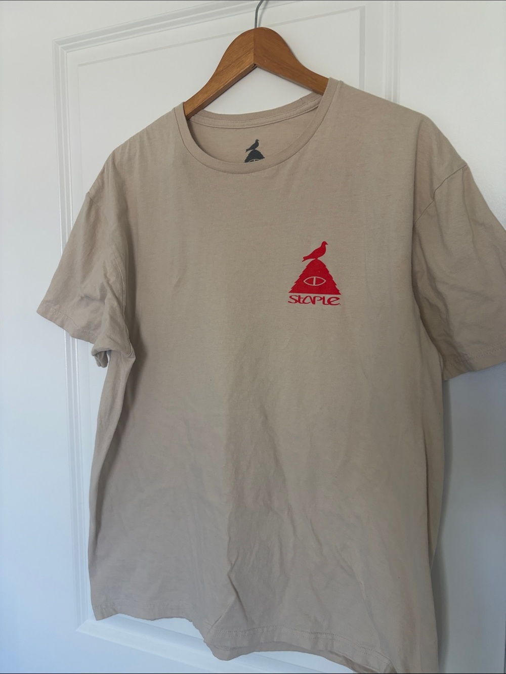 Poler Khaki Short Sleeve Tee with Red Logo